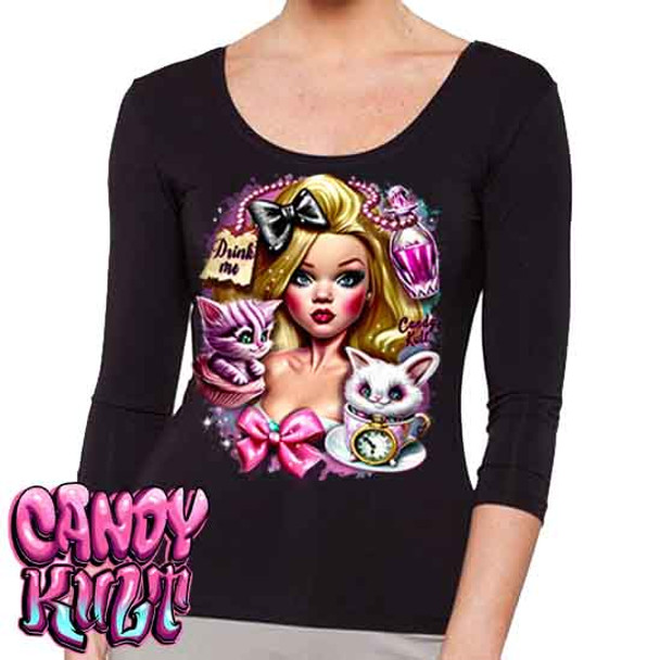 Alice In Retroland Candy Kult  - Ladies 3/4 Long Sleeve Tee