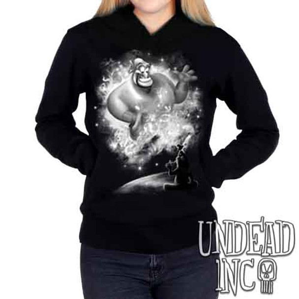 Aladdin Genie Black & Grey - Ladies / Juniors Fleece Hoodie