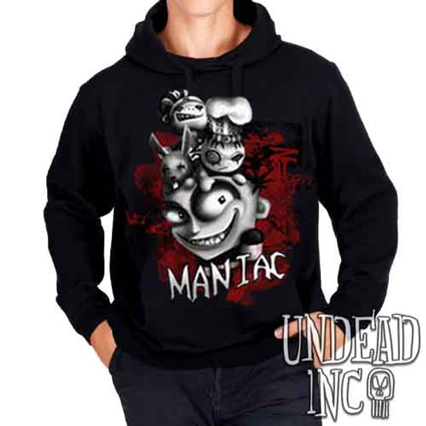 JTHM "Maniac" Black & Grey - Mens / Unisex Fleece Hoodie