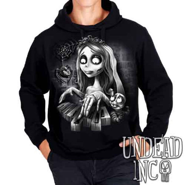 Corpse Bride Piano Black & Grey - Mens / Unisex Fleece Hoodie