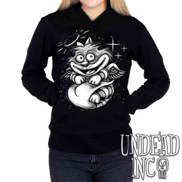 Alice In Wonderland Cheshire Angel Cat - Ladies / Juniors Fleece Hoodie