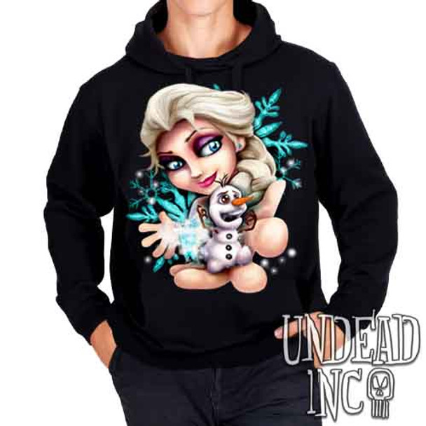 Olaf & Elsa Wona Build A Snowman? - Mens / Unisex Fleece Hoodie