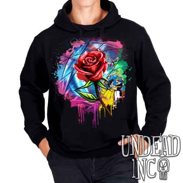 Enchanted Rose Dripping Stained Glass - Mens / Unisex Fleece Hoodie