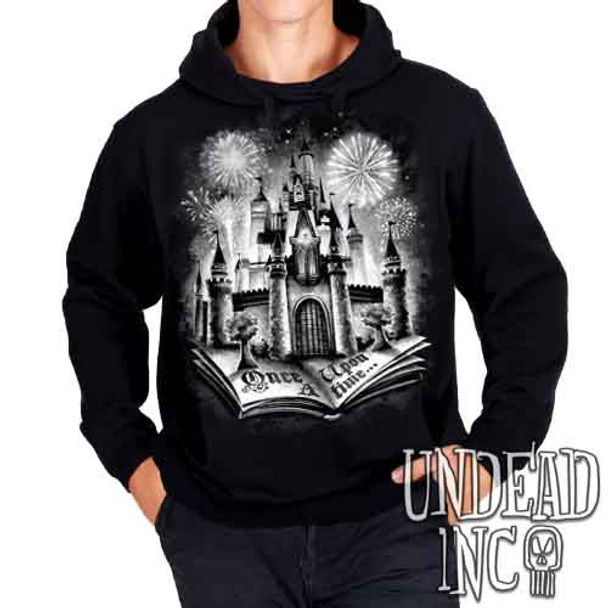 Storybook Castle Of Dreams Black & Grey - Mens / Unisex Fleece Hoodie