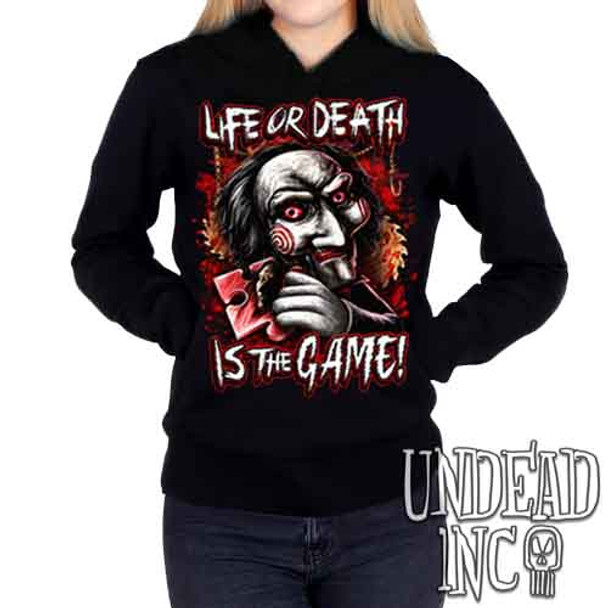 SAW Puppet Life Or Death - Ladies / Juniors Fleece Hoodie