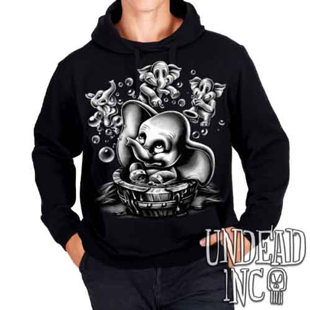 Dumbo Bubble Bath Parade Black & Grey - Mens / Unisex Fleece Hoodie