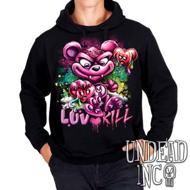 Undead Inc Scare Bear Of Bleeding Hearts - Mens / Unisex Fleece Hoodie