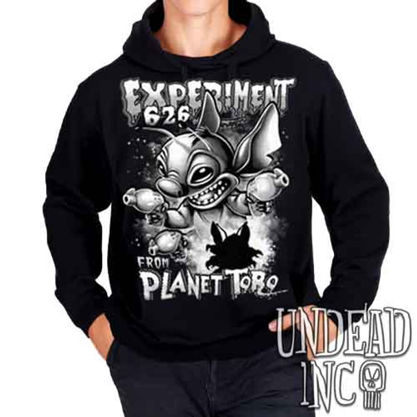 Stitch 626 From Planet Toro Black & Grey - Mens / Unisex Fleece Hoodie
