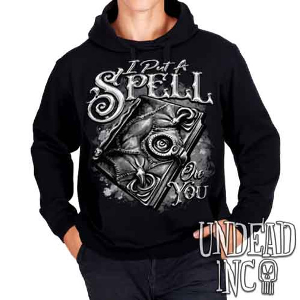 I Put A Spell On You - Book Black & Grey - Mens / Unisex Fleece Hoodie