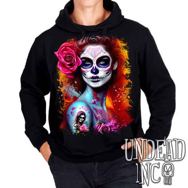 Day Of The Dead Woman - Mens / Unisex Fleece Hoodie