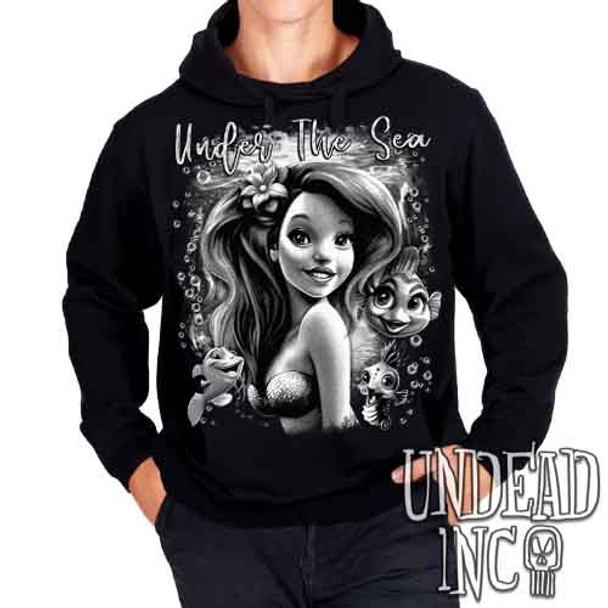 Under The Sea Black & Grey - Mens / Unisex Fleece Hoodie