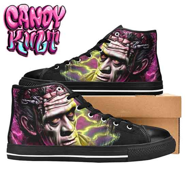 Frankenstein Fright Candy Men’s Classic High Top Canvas Shoes