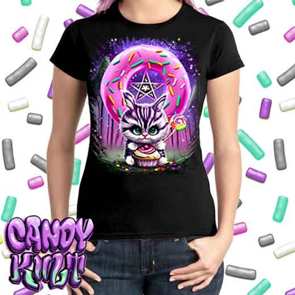 Bunny Donut Pentagram Fright Candy - Ladies T Shirt