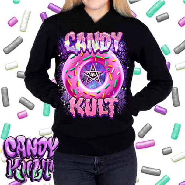 Candy Kult Donut Pentagram - Ladies / Juniors Fleece Hoodie