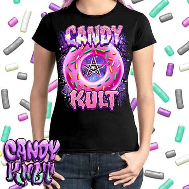 Candy Kult Donut Pentagram - Ladies T Shirt