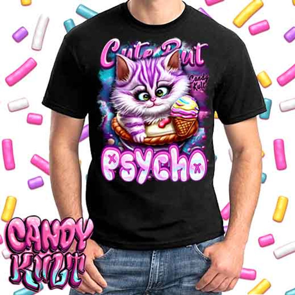 Cute But Psycho Cheshire Cat Candy Kult - Mens T Shirt