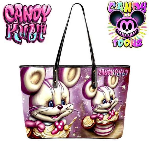 It Started With A Mouse Candy Toons Large Tote Bag