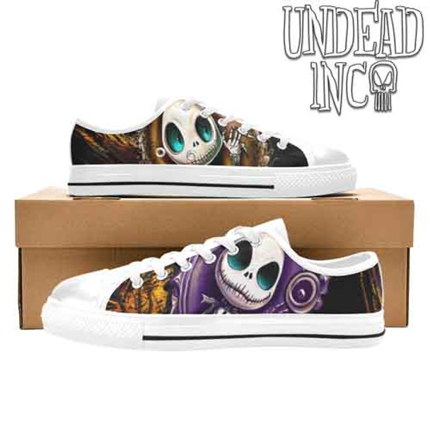 Jack Skellington Pumpkin Patch White LADIES Canvas Shoes