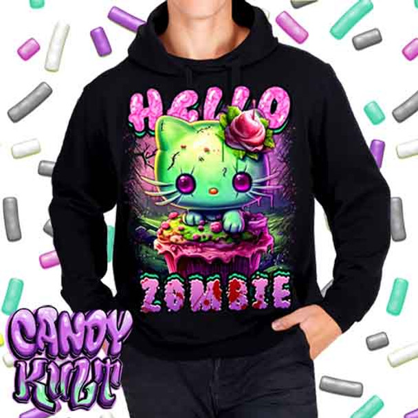 Zombie Kitty Fright Candy - Mens / Unisex Fleece Hoodie