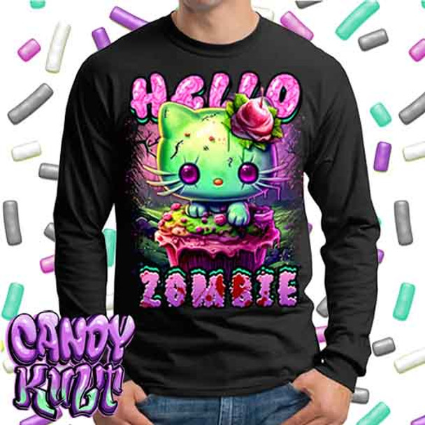 Zombie Kitty Fright Candy - Mens Long Sleeve Tee