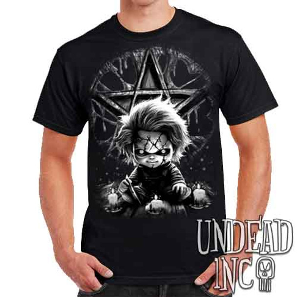 Chucky Pentagram Black & Grey - Mens T Shirt