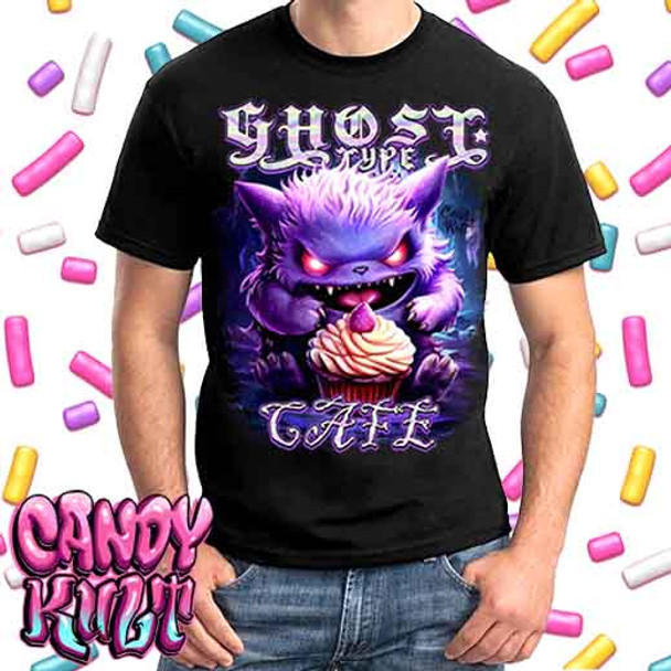 Ghost Type Cafe Cupcake Candy Toons - Mens T Shirt