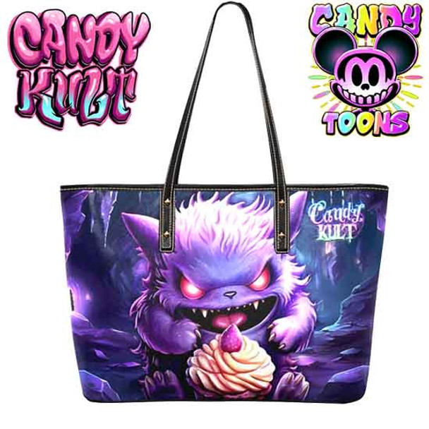Ghost Type Cafe Cupcake Candy Toons Large Tote Bag