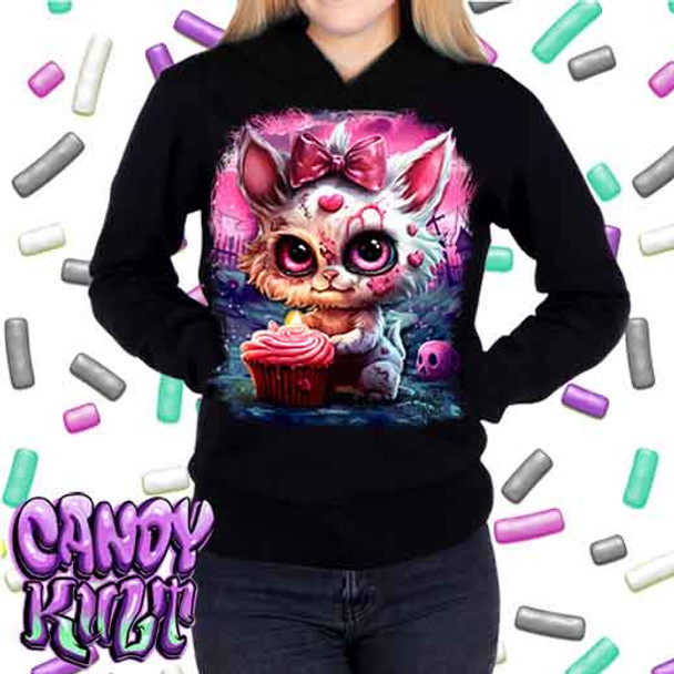 From Paris To The Grave Fright Candy - Ladies / Juniors Fleece Hoodie