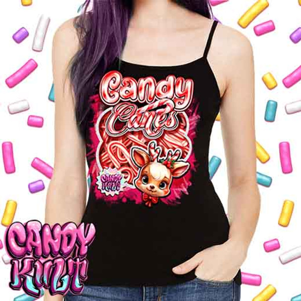Packet Of Candy Canes Candy Kult - Petite Slim Fit Tank