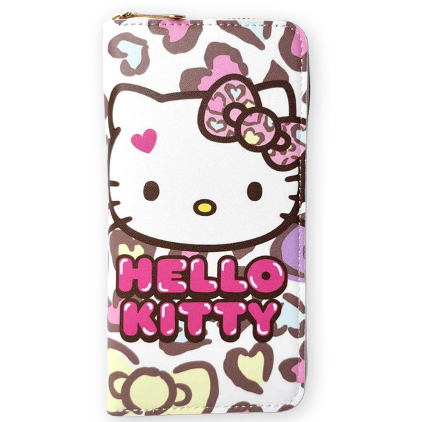 Hello Kitty Leopard Print Long Line Wallet Purse