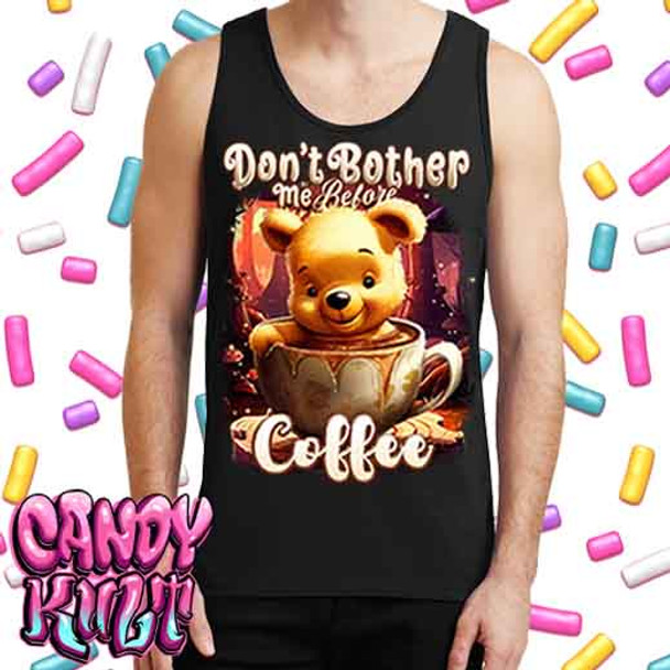 Don't Bother Me Before Coffee Candy Toons - Mens Tank Singlet