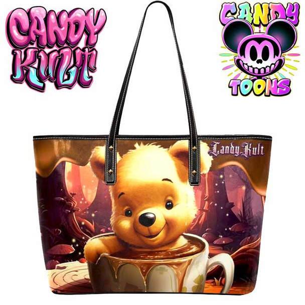 Don't Bother Me Before Coffee Candy Toons Large Tote Bag