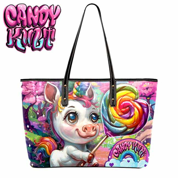 Rainbow Lollipop Unicorn Candy Kult Large Tote Bag