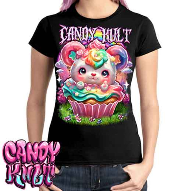 Hardcore Rainbow Bear Retro Candy - Ladies T Shirt