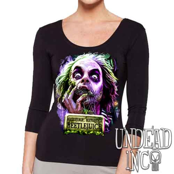 Beetlejuice Say It 3 Times - Ladies 3/4 Long Sleeve Tee