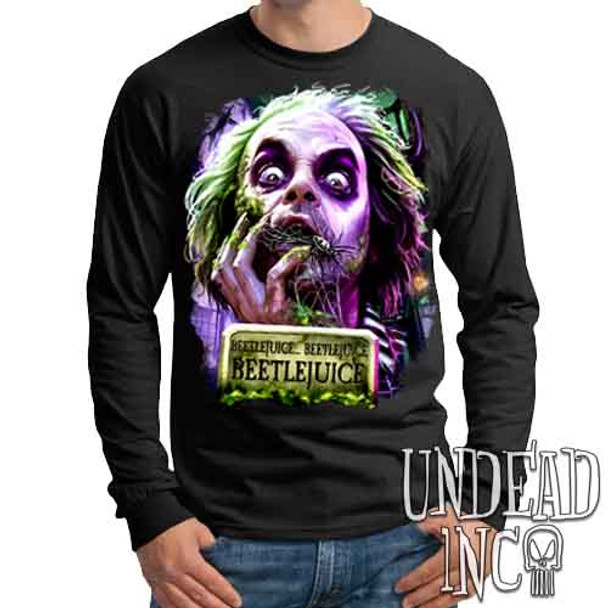 Beetlejuice Say It 3 Times - Mens Long Sleeve Tee