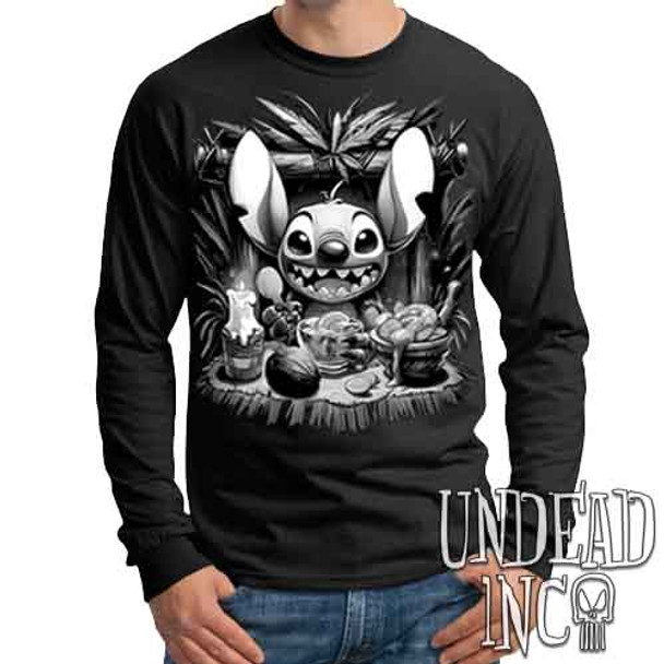 Stitch Tiki Bar Black & Grey - Mens Long Sleeve Tee