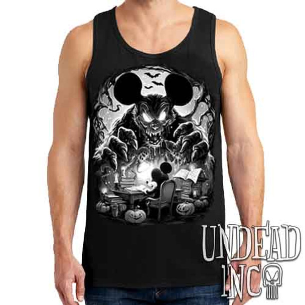 Mickey Monsters Come To Life Black & Grey - Mens Tank Singlet
