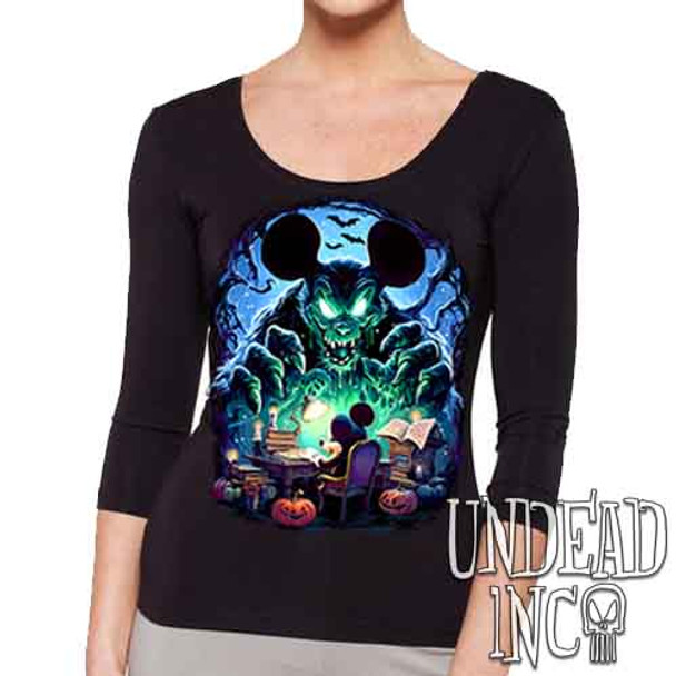 Mickey Monsters Come To Life - Ladies 3/4 Long Sleeve Tee