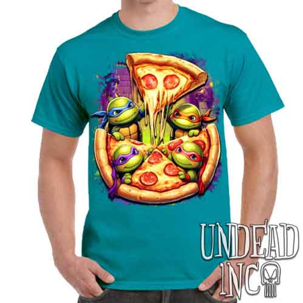 Ninja Turtles Pizza - Men's Teal T-Shirt