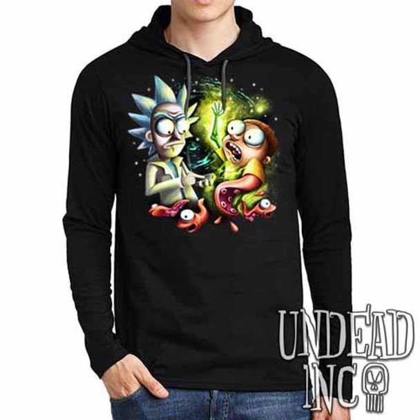 Space Worms - Mens Long Sleeve Hooded Shirt