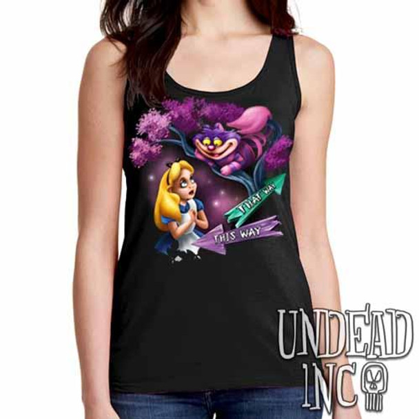 Alice In Wonderland Cheshire Cat THAT WAY - Ladies Singlet Tank