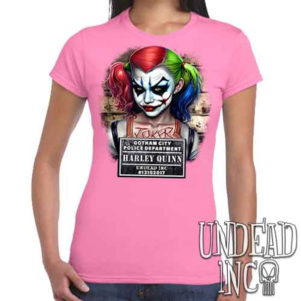 Harley Quinn Mugshot - Women's FITTED PINK T-Shirt