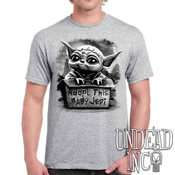 Grogu Adopt Me Black & Grey - Men's Light Grey T-Shirt