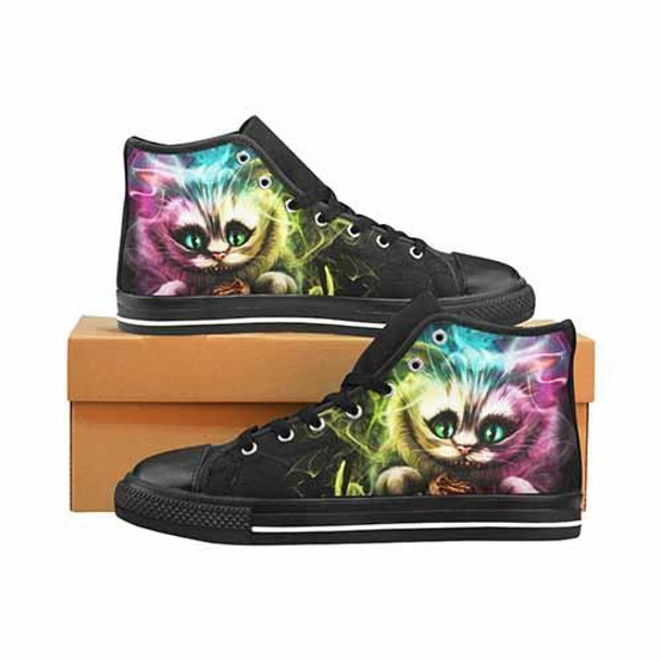 Alice In Wonderland Cheshire Cat Women's Classic High Top Canvas Shoes