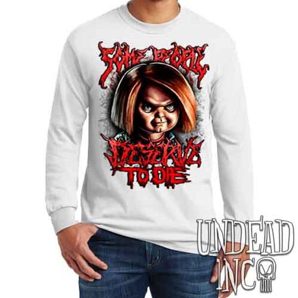 Chucky "Some People" - Men's Long Sleeve WHITE Tee