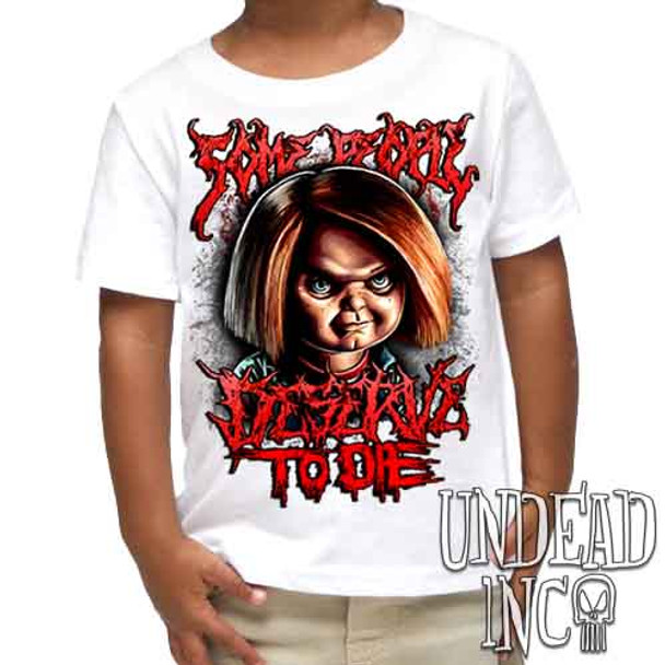 Chucky "Some People" - Kids Unisex WHITE Girls and Boys T shirt