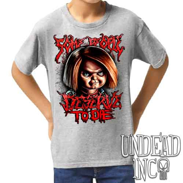 Chucky "Some People" - Kids Unisex GREY Girls and Boys T shirt