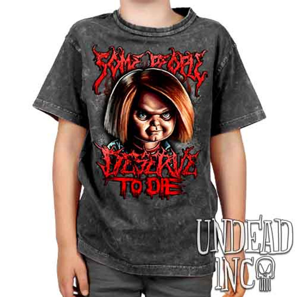 Chucky "Some People" - Kids Unisex STONE WASH Girls and Boys T shirt