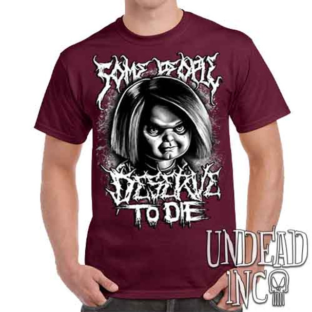 Chucky "Some People" Black & Grey - Men's  Maroon T-Shirt